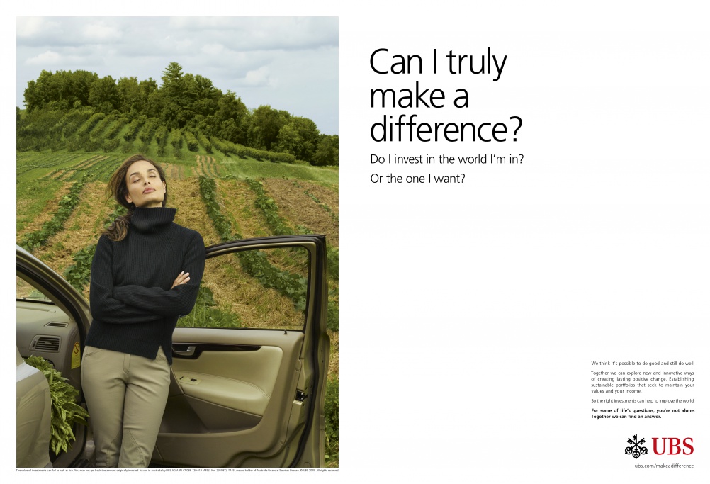 Creative for the new UBS global brand campaign featuring photography by Annie Leibovitz. © UBS