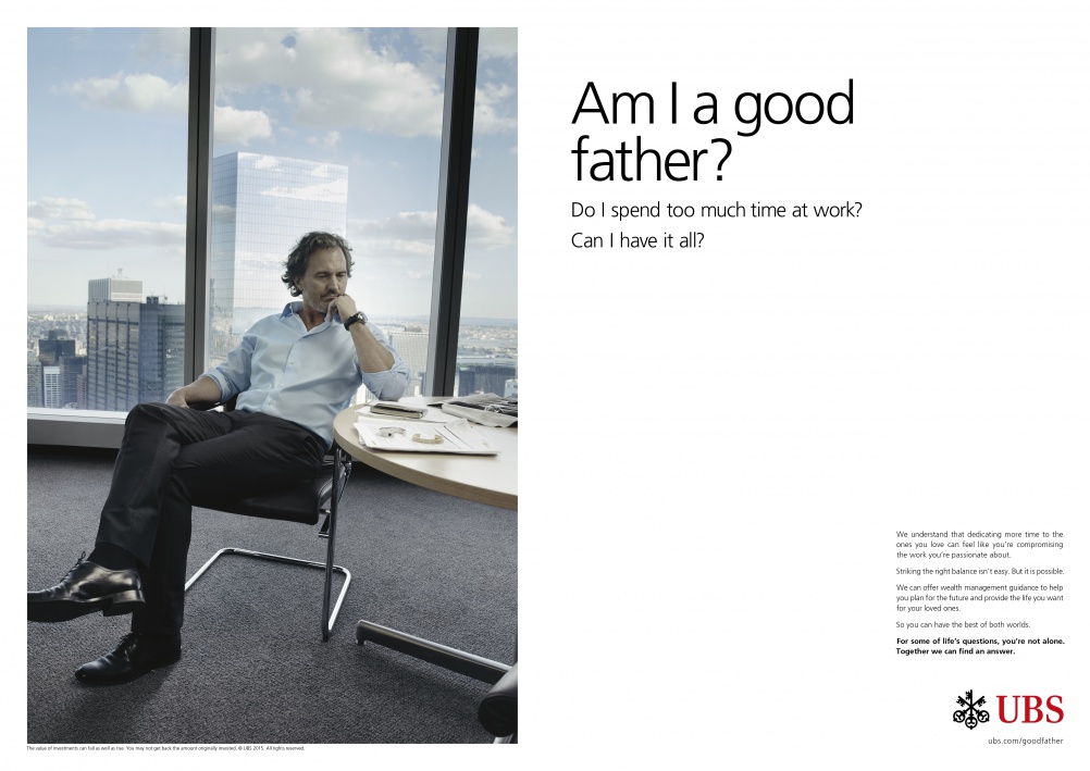 Creative for the new UBS global brand campaign featuring photography by Annie Leibovitz. © UBS