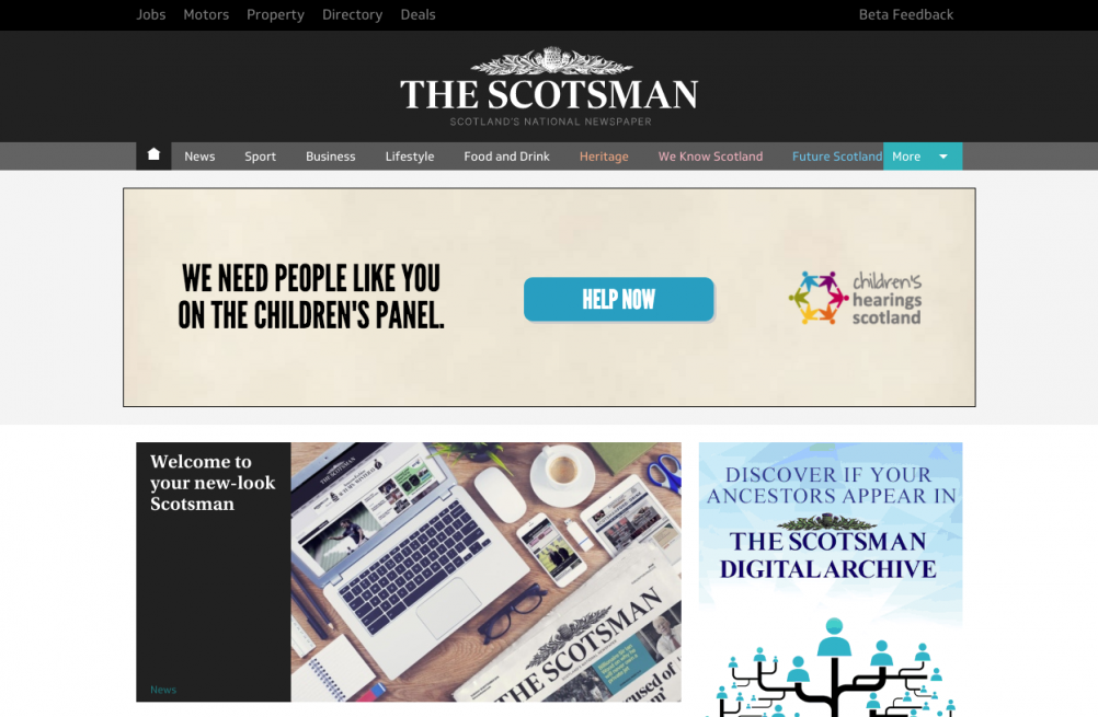 The Scotsman website - redesigned