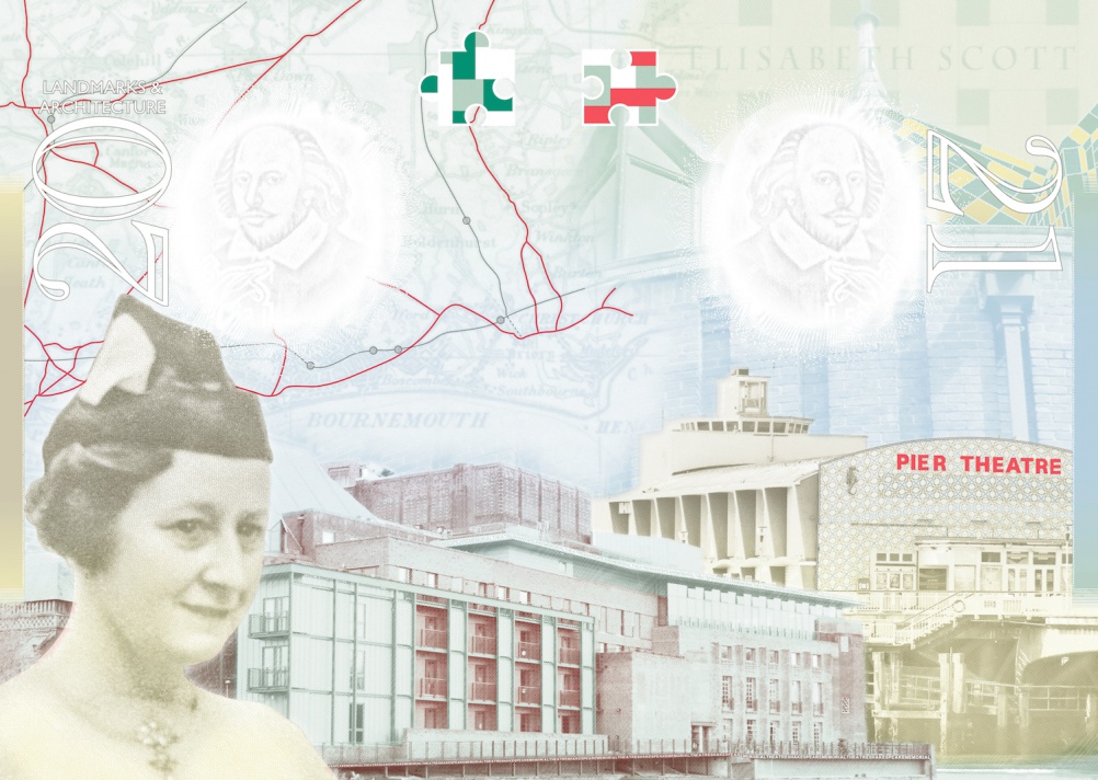 Elisabeth Scott, the Royal Shakespeare Theatre, the Bournemouth Pier Theatre and a map of Bournmouth