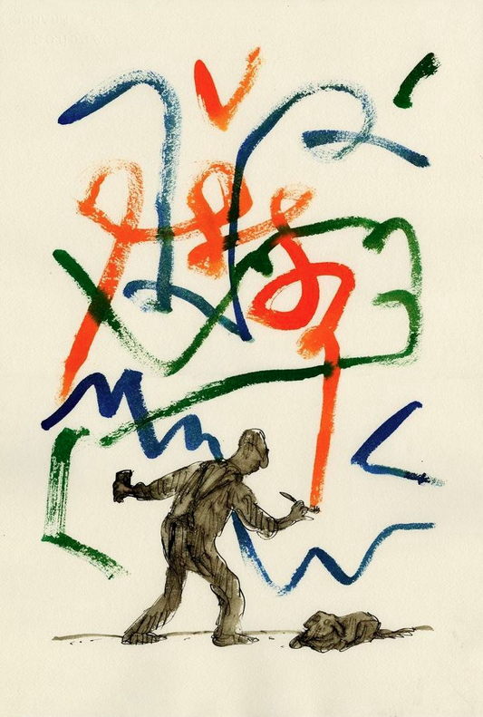 Quentin Blake, Painting in the Air, 2007. Courtesy of Quentin Blake.