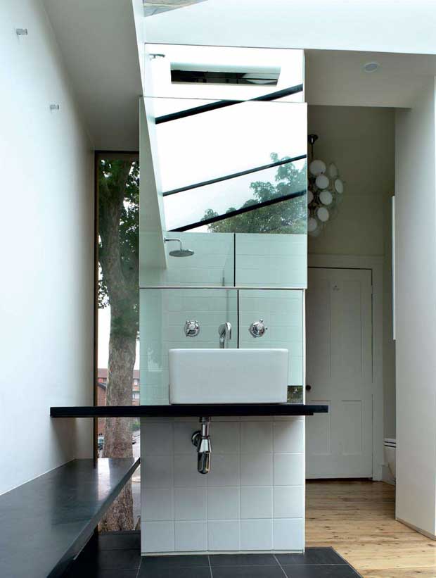The sink in the bathroom