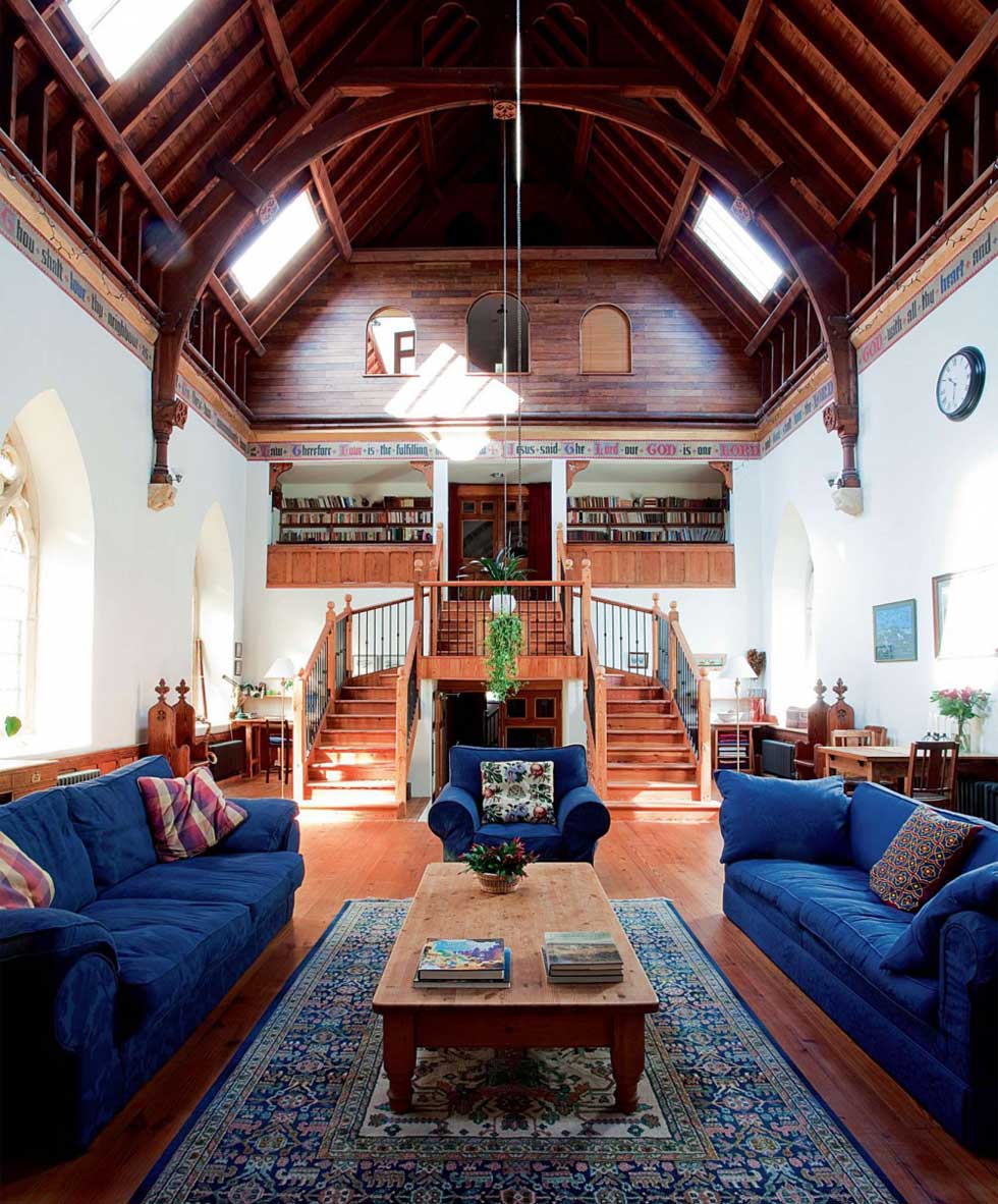 The dramatic living room