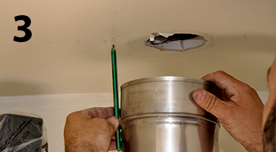 expand the hole for flue