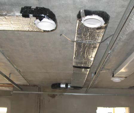 Insulate ducting passing through unheated spaces