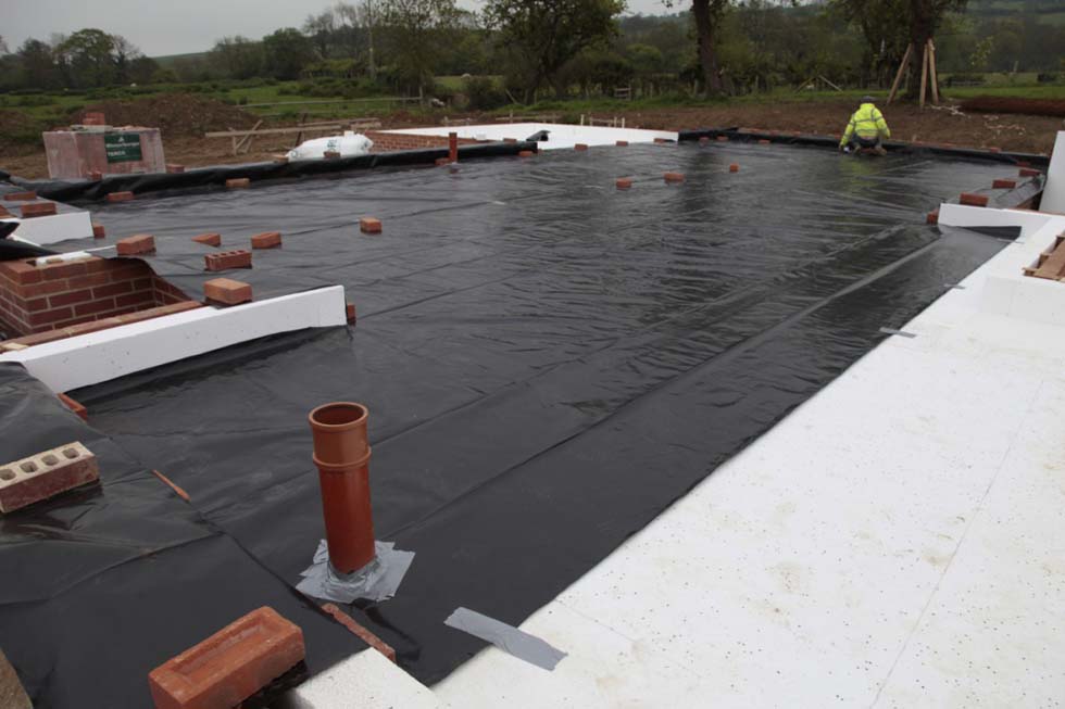 A DPC membrane was then laid over layer 2. No radon barrier was required in this location
