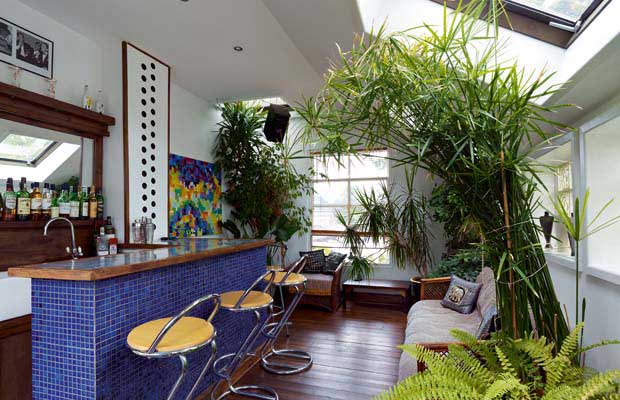 This loft has been converted into a bar and open out onto a roof terrace