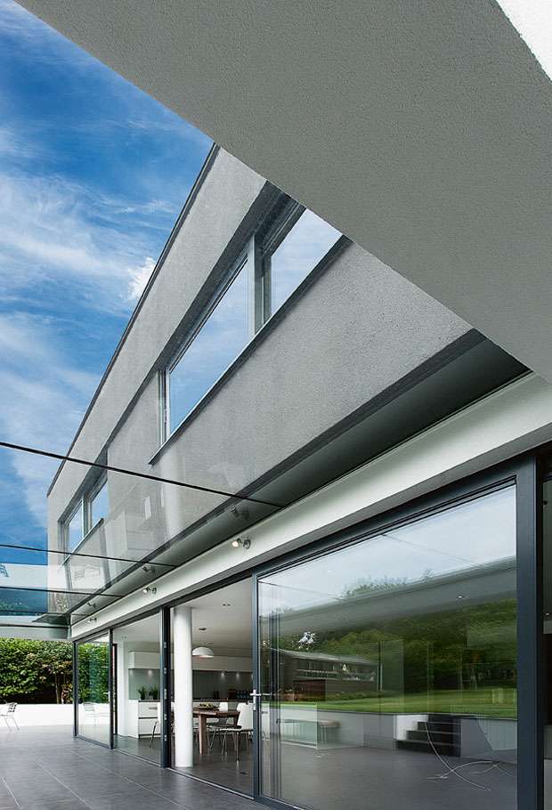 contemporary home with large expanses of glazing