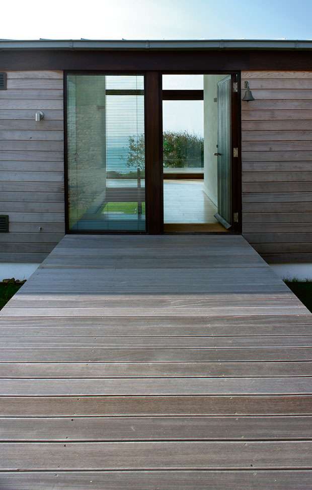 view through beach side home to the outside