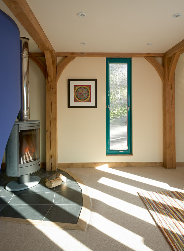 living space positioned near front of home