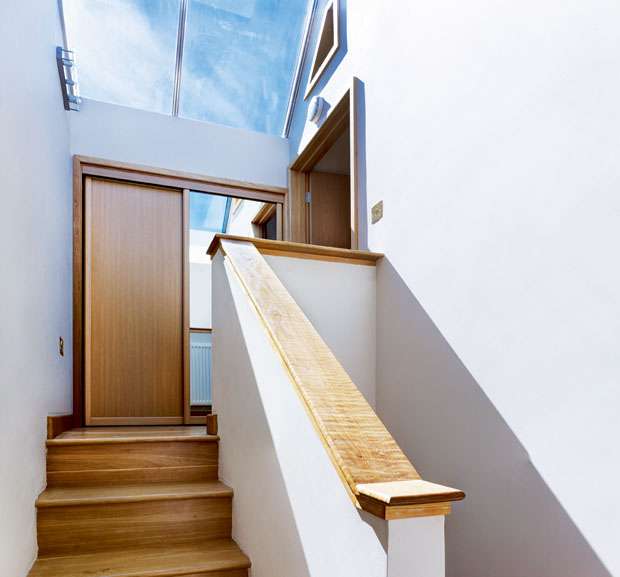 a glazed ceiling to bring light to the stairwell