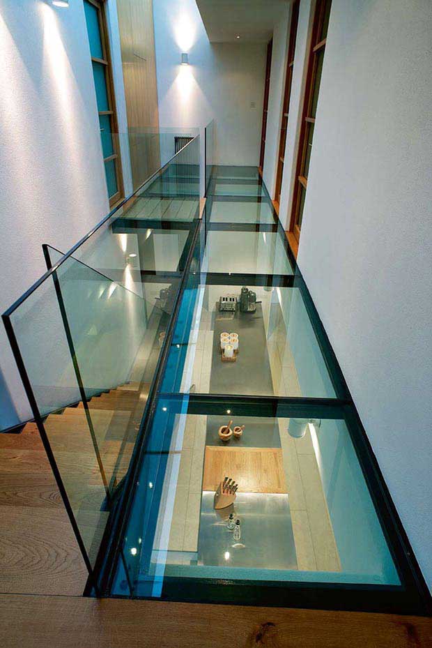 Glass floor in Stan Bolt home in Devon