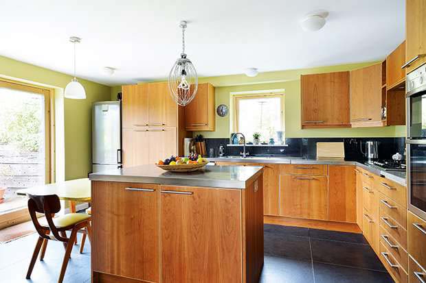 Rickey's kitchen with whisk light pendant