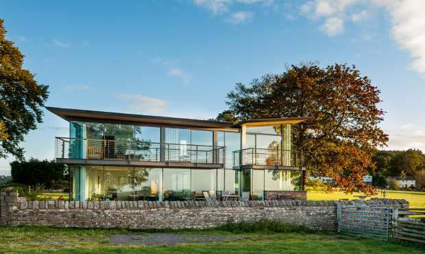 A stone and glass self build designed by Hall & Bednarczyk