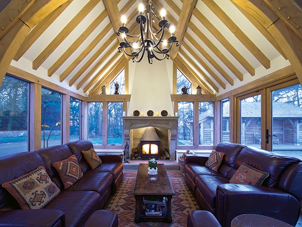 Arboreta sunroom with full height glazing on the gable ends