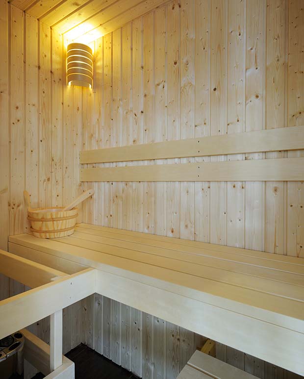 The sauna at white tail lodge