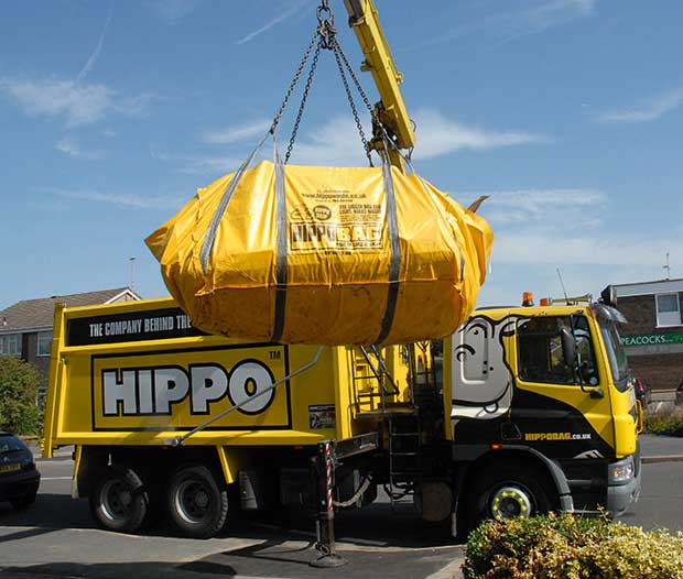 Hippo lorry removing a skip bag