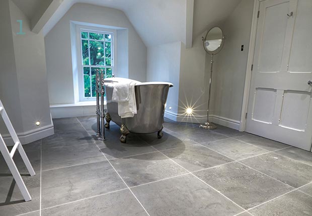 Burlington Stone Brandy Crag Silver honed tiles from Stone Age