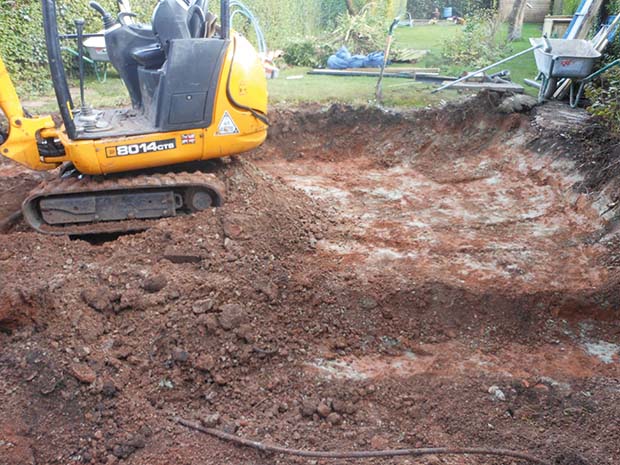 Setting out, footings dug, and foundations poured