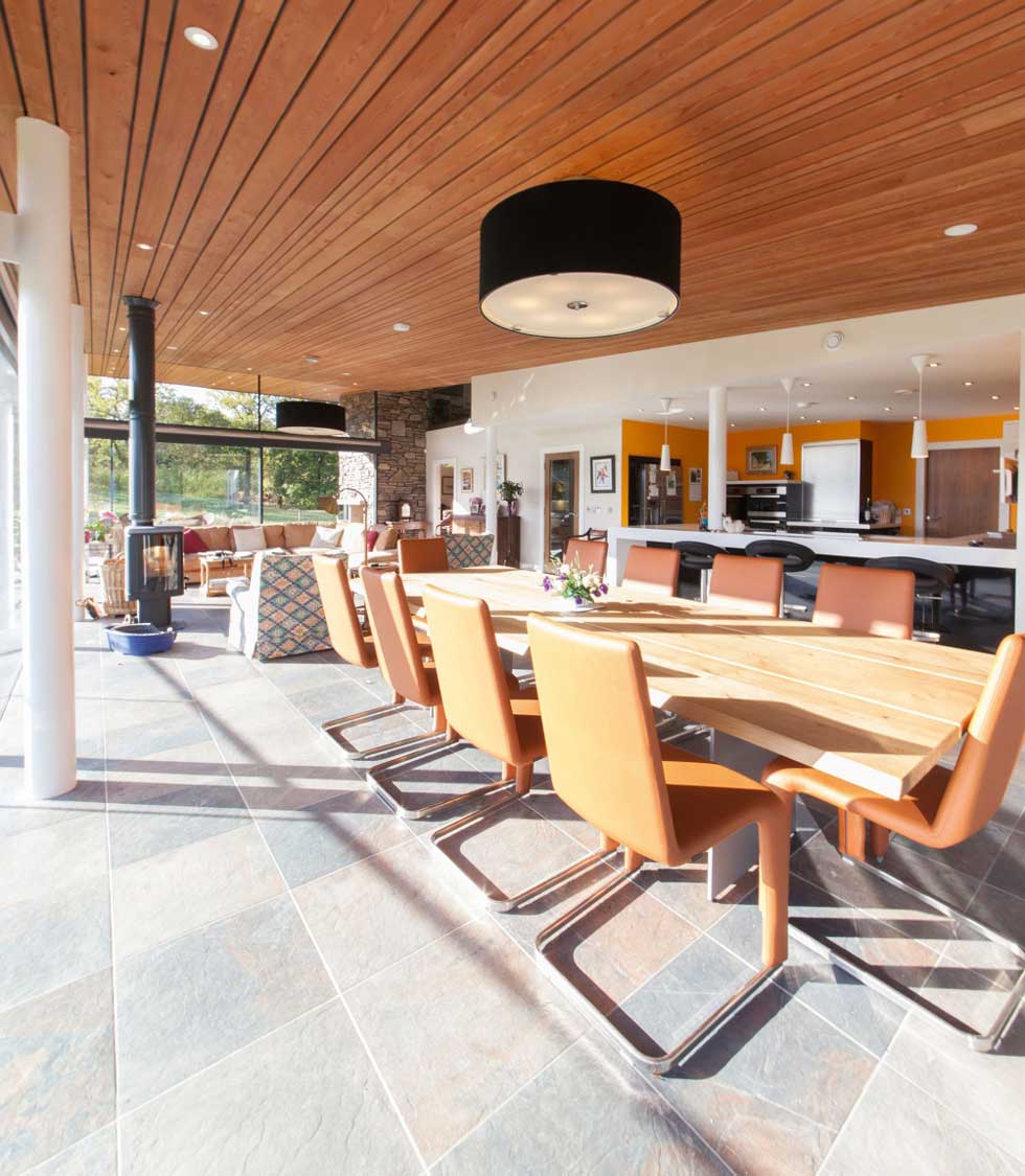 The dining area in the open plan living space