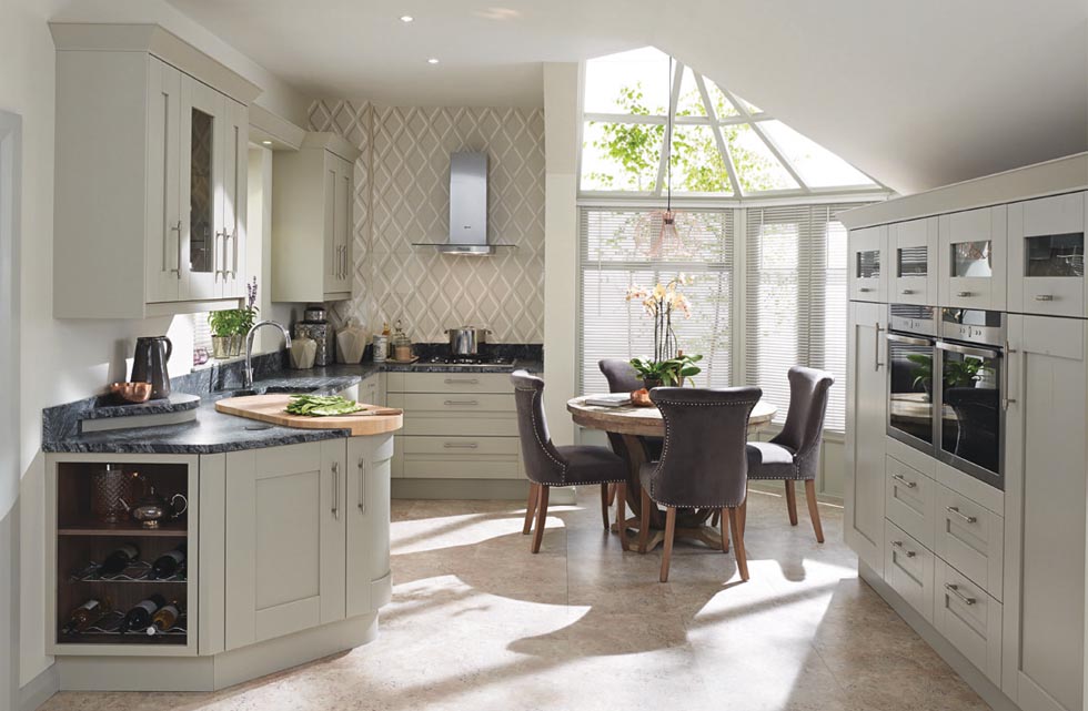 Don't feel you have to sick to the layout that was used previously. This kitchen has been fitted with Second Nature's Milbourne Shaker range in Stone finish. From £9,000