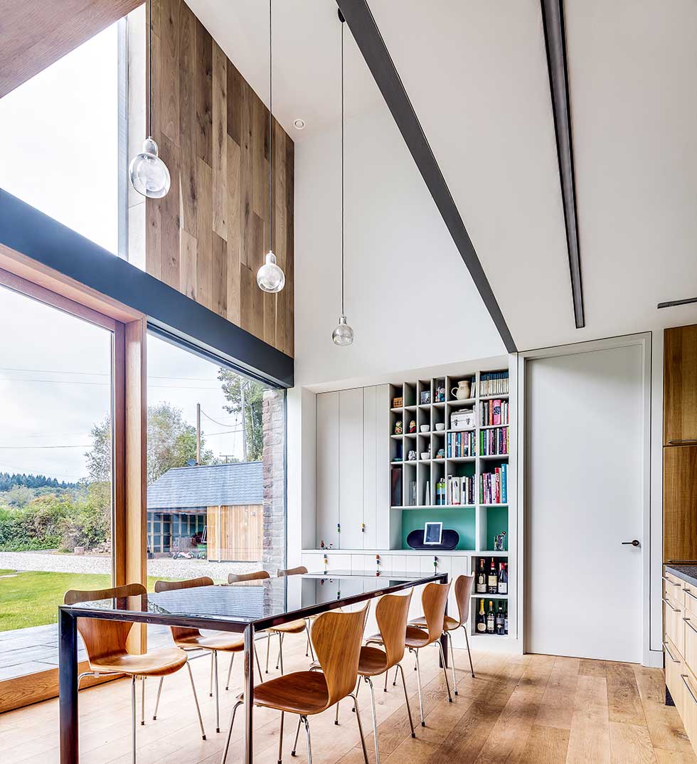 Timber cladding in a contemporary home designed by Hall & Bednarczyk Architects