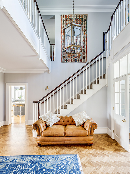 Grand stairway in self build Georgian style home