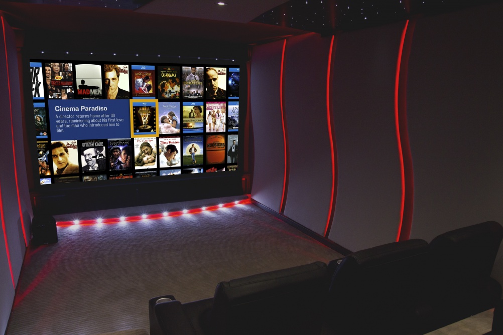 home cinema with feature lighting