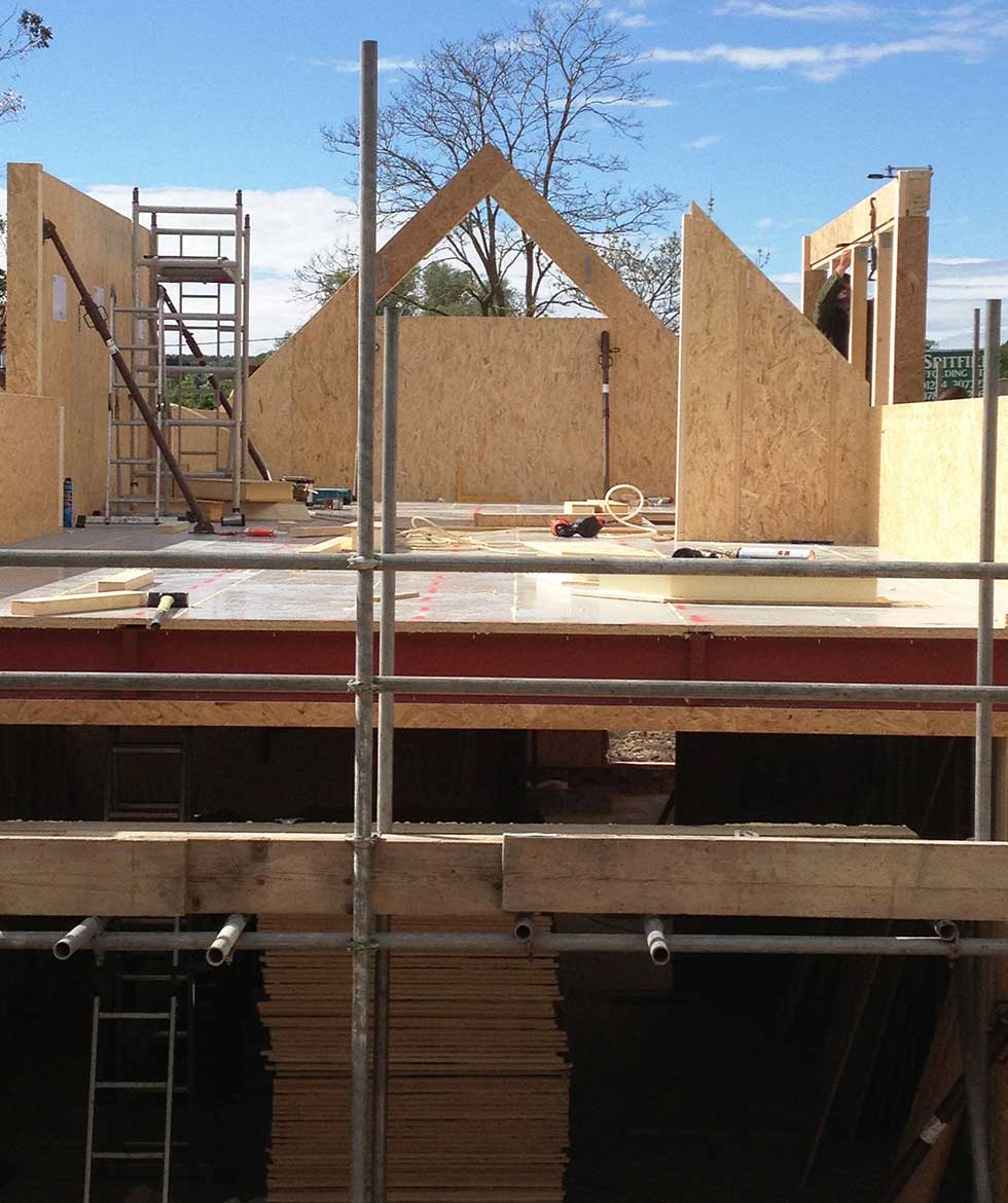 SIPs gable end erected complete with window opening