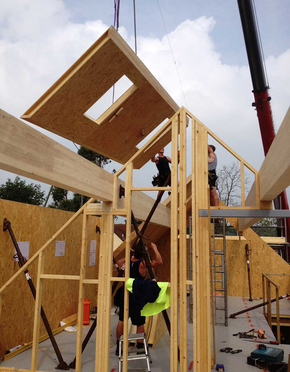 SIPs roof craned into position