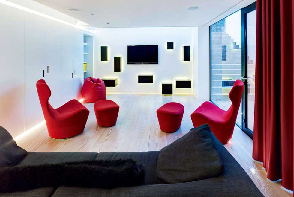 A media room in a Georgian townhouse
