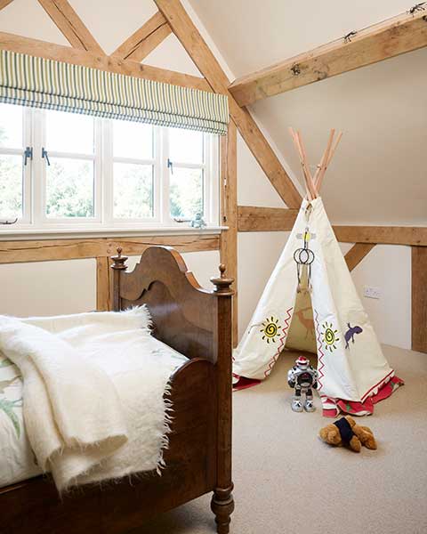 teepee in a children's bedroom