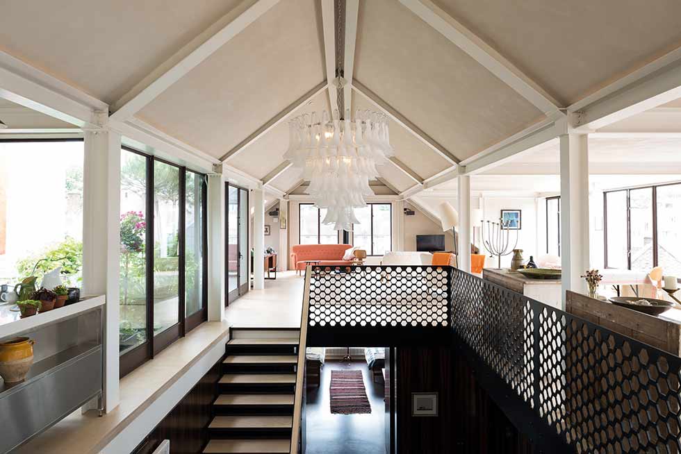 Clay plaster interior pitched