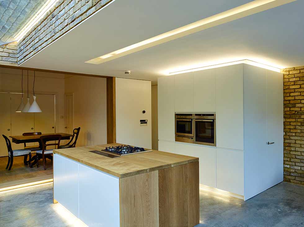 Feature lighting recessed kitchen