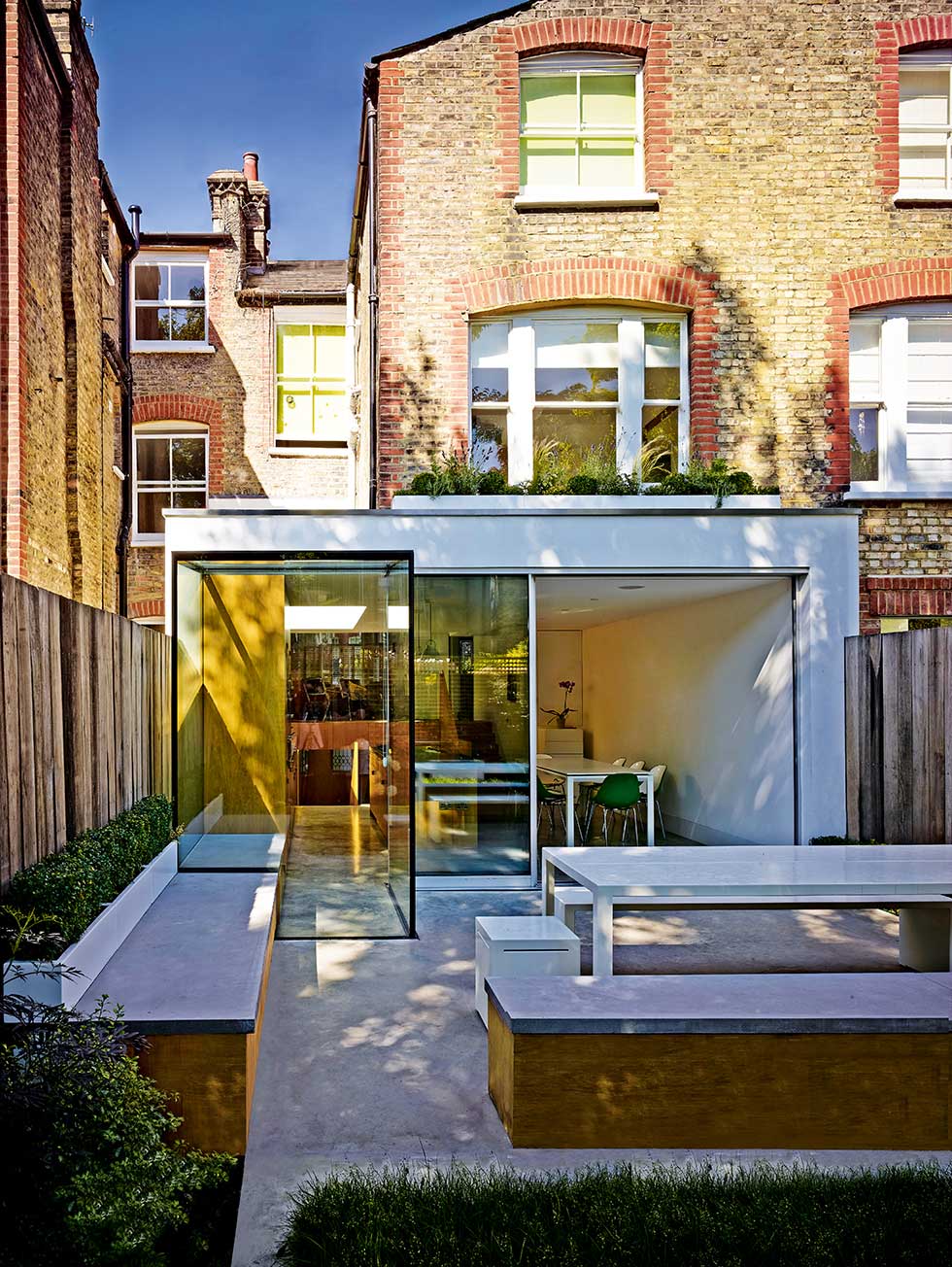 Edwardian extension of glass and white render