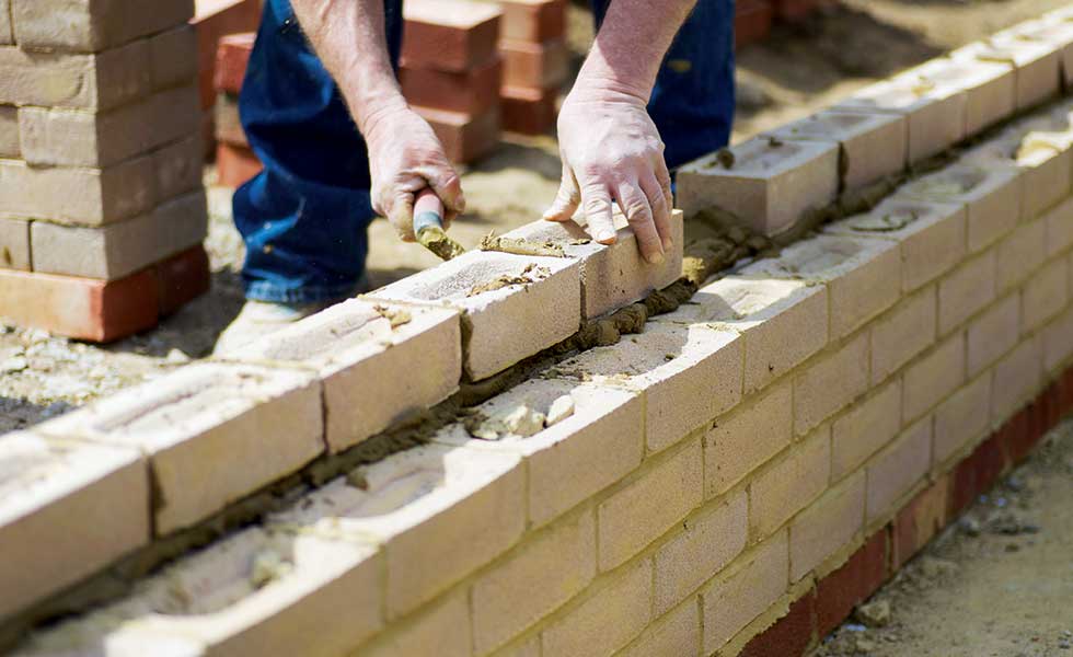 diy bricklaying close up