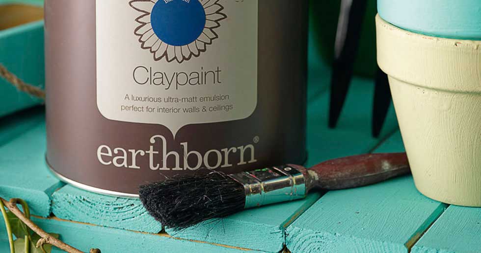 earthborn VOC free indoor clay paint and brush