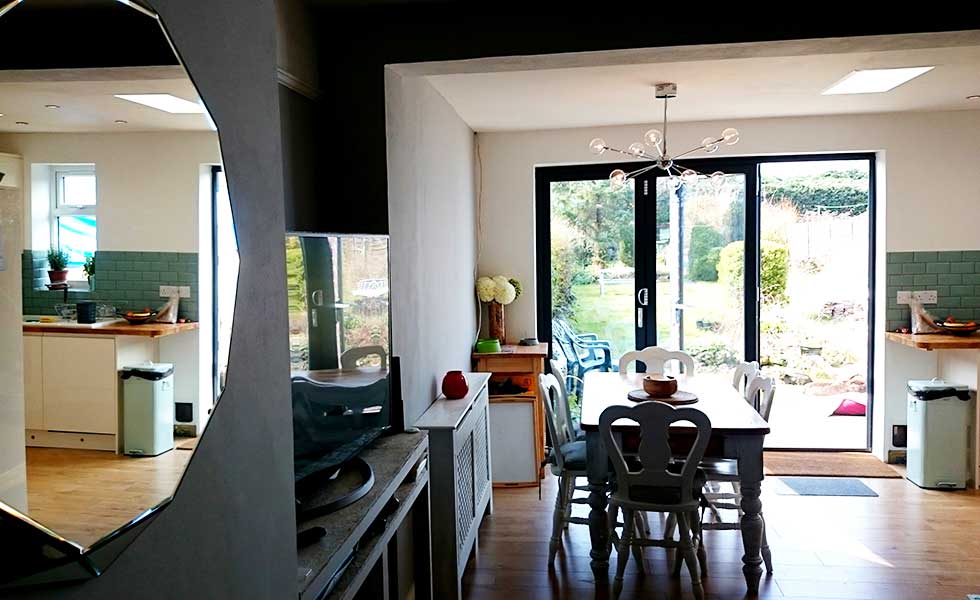 mirror to kitchen diner and lounge