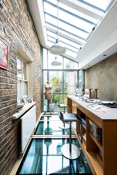 glazed london extension roof workspace