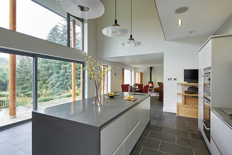 interior of modern self build kitchen