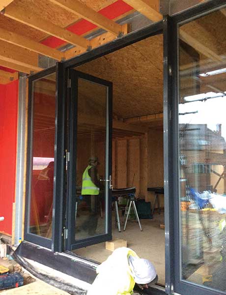 open patio doors in Potton passivhaus
