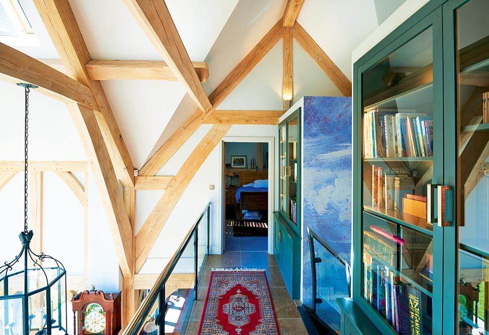 Oakwrights timber frame home galleried landing