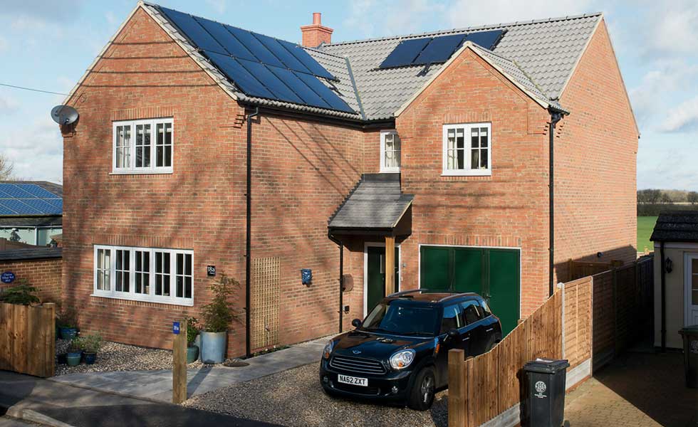a solar powered house in Northamptonshire