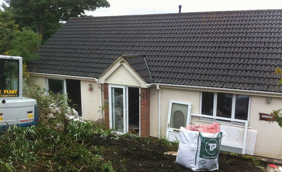 before image of a Dorset chalet bungalow in a Conservation Area