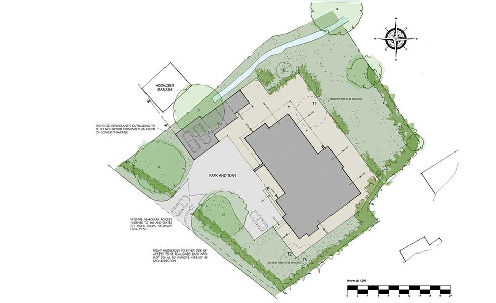 hand drawn site plans for planning permission application