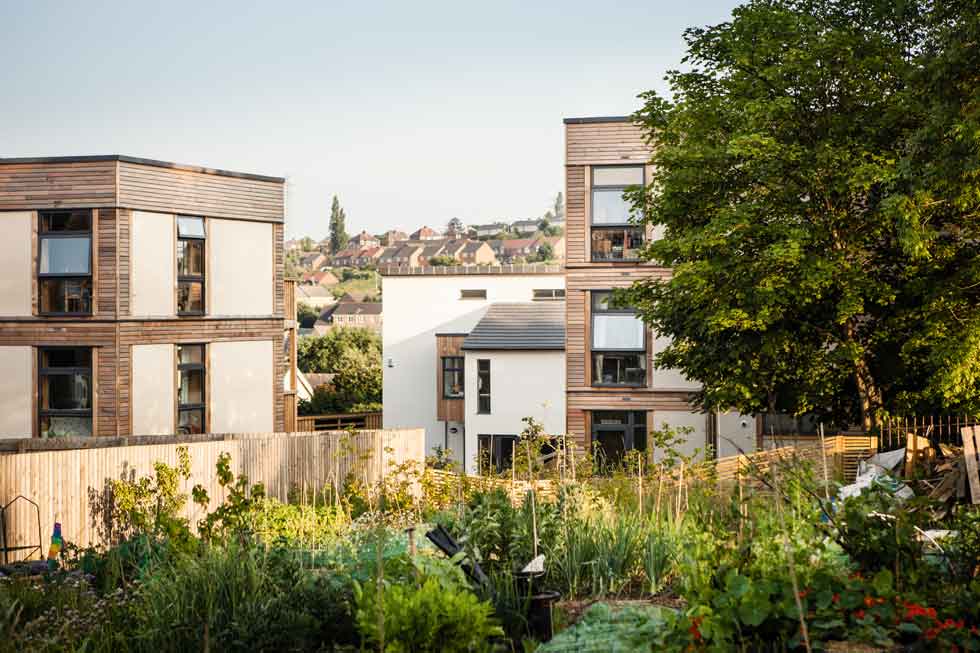 Co housing scheme in Leeds built using a modular straw bale system