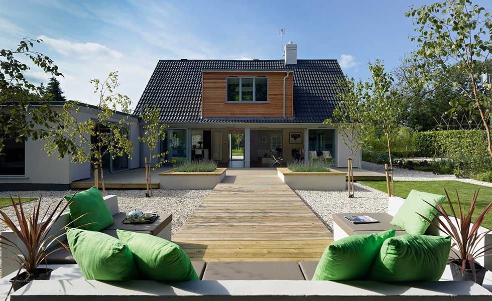 bi folding doors to a garden on a dormer bungalow
