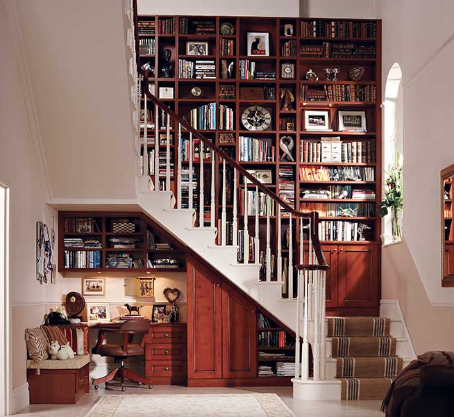Neville Johnson staircase with bookcase library