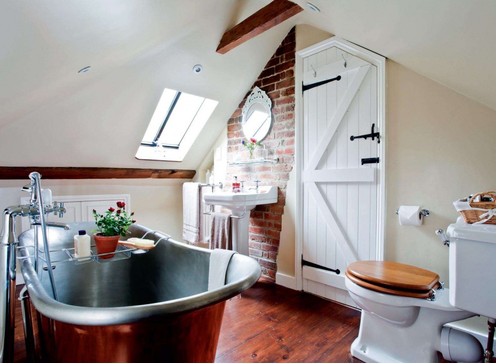 metal bath in a loft conversion to an old home
