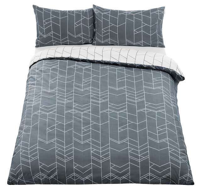 elevation duvet cover and pillowcase set in smoke